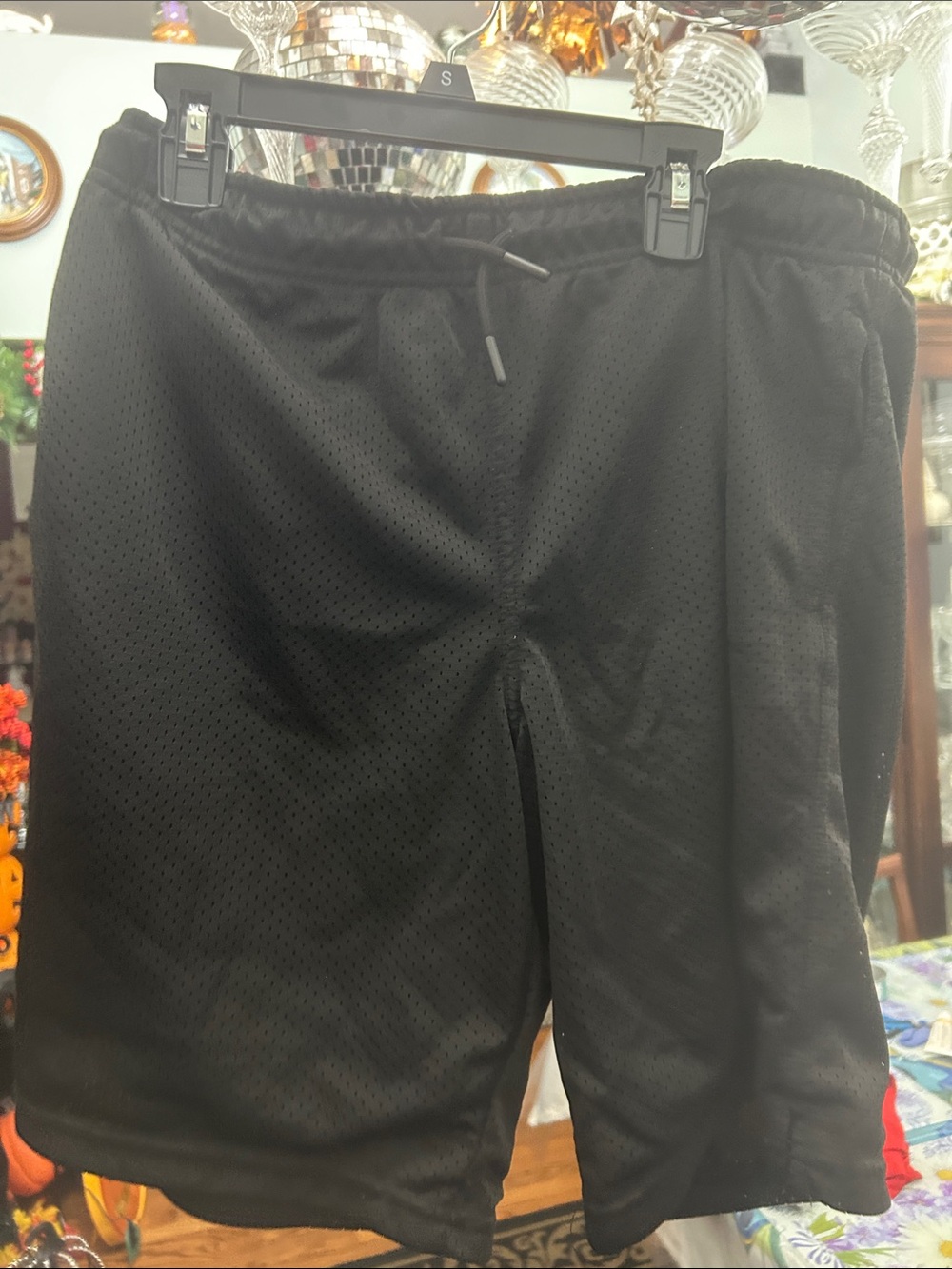 Athletic Works Black Mesh Drawstring Athletic Shorts
